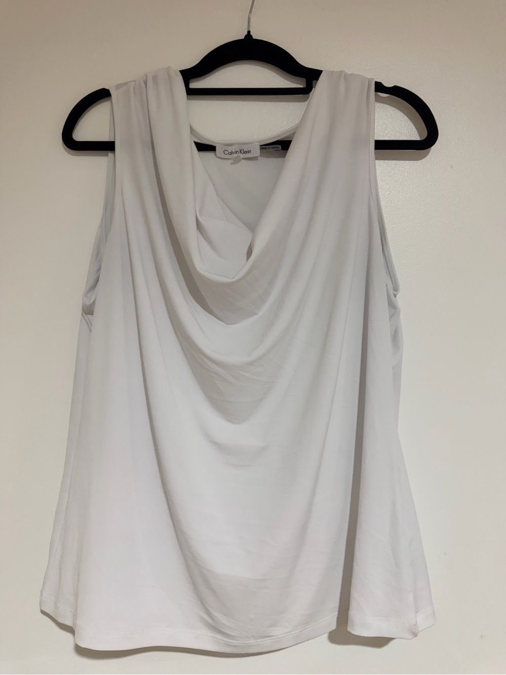 Calvin Klein White Cowl Neck Sleeveless Camisole